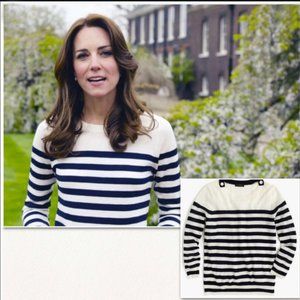 J. Crew “Tippi” ivory and navy striped sweater